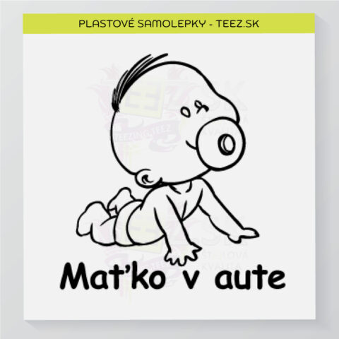 Dieťa v aute - vlastný text - samolepka