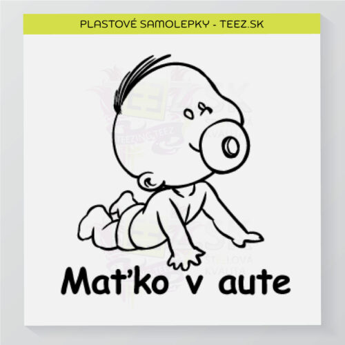 Dieťa v aute - vlastný text - samolepka