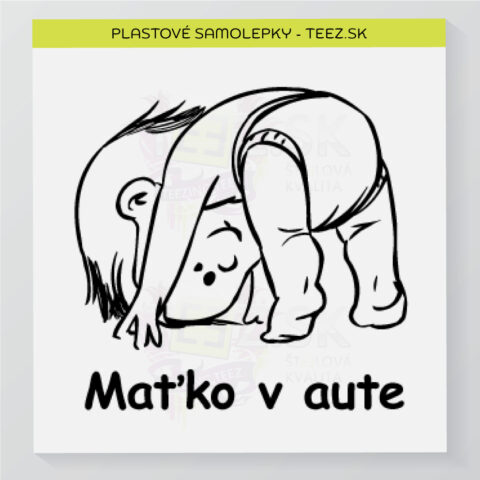 Dieťa v aute - vlastný text - samolepka