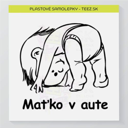 Dieťa v aute - vlastný text - samolepka