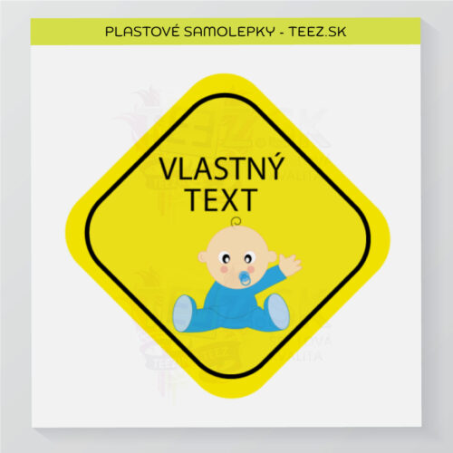 Dieťa v aute - vlastný text - samolepka
