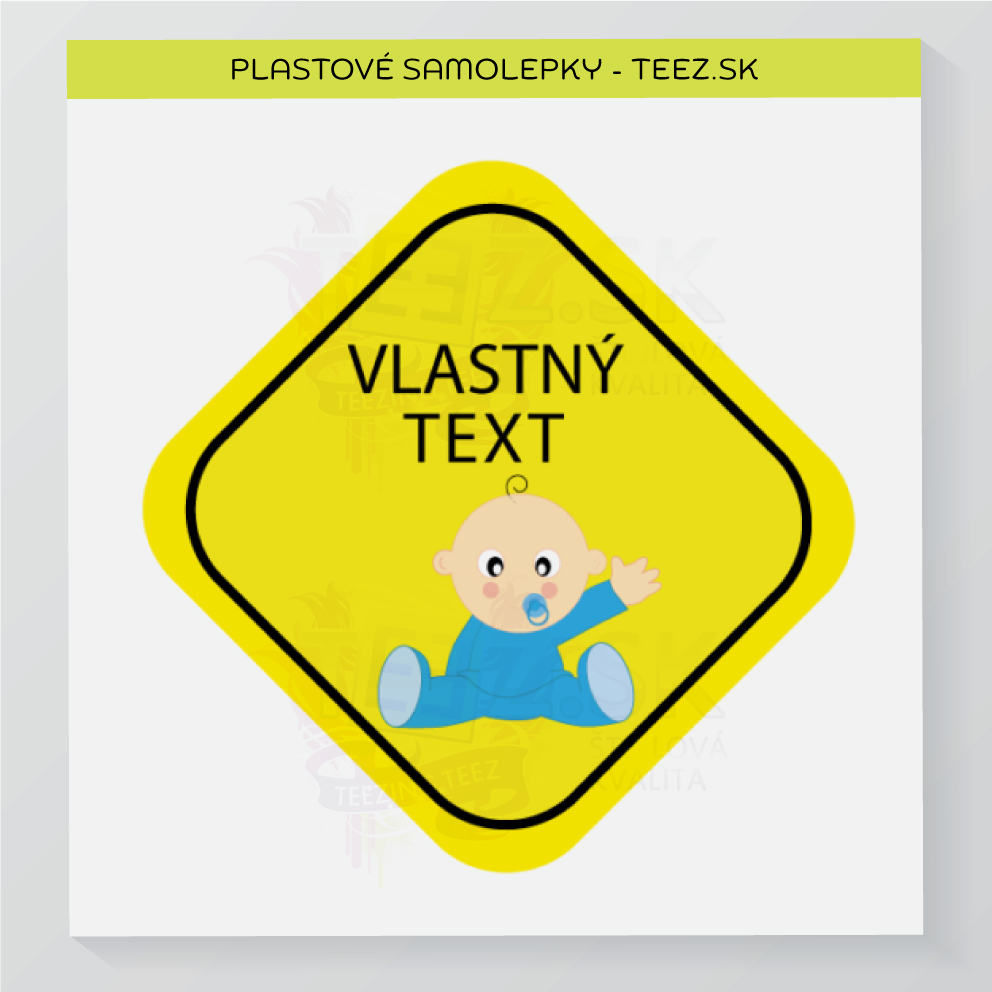 Dieťa v aute - vlastný text - samolepka