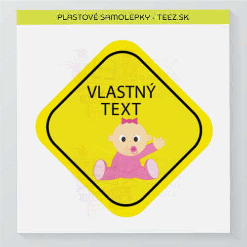 Dieťa v aute - vlastný text - samolepka