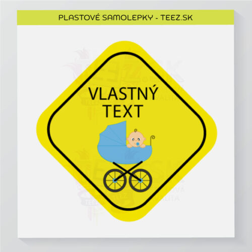 Dieťa v aute - vlastný text - samolepka