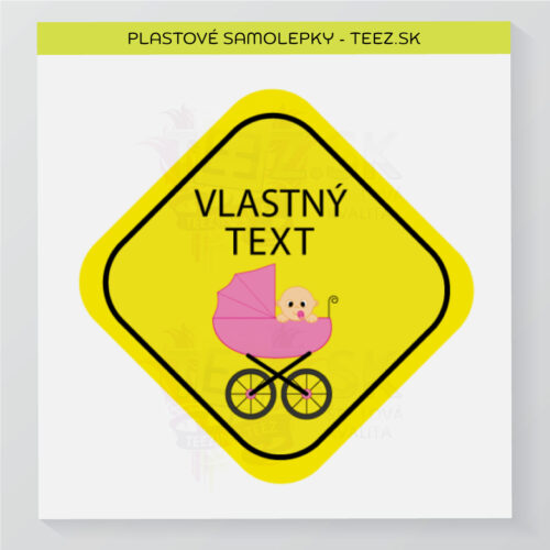 Dieťa v aute - vlastný text - samolepka