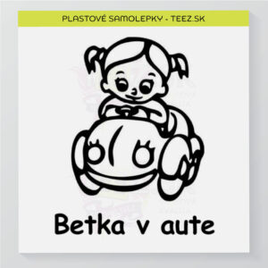 Dieťa v aute - vlastný text - samolepka