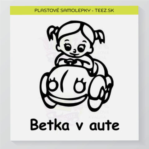 Dieťa v aute - vlastný text - samolepka
