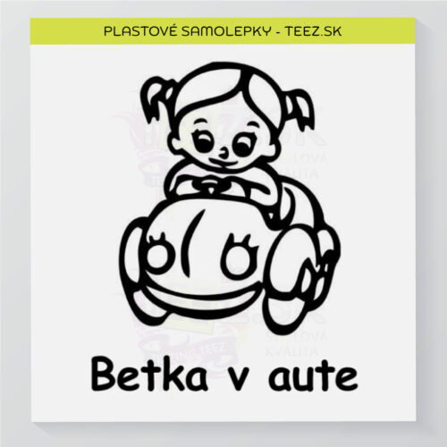Dieťa v aute - vlastný text - samolepka