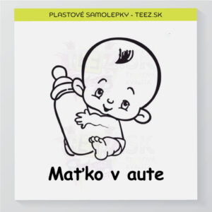 Dieťa v aute - vlastný text - samolepka
