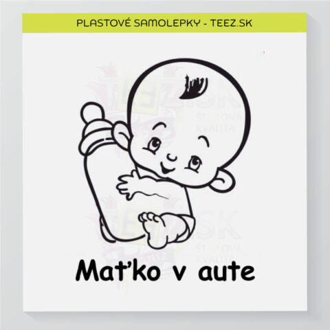 Dieťa v aute - vlastný text - samolepka