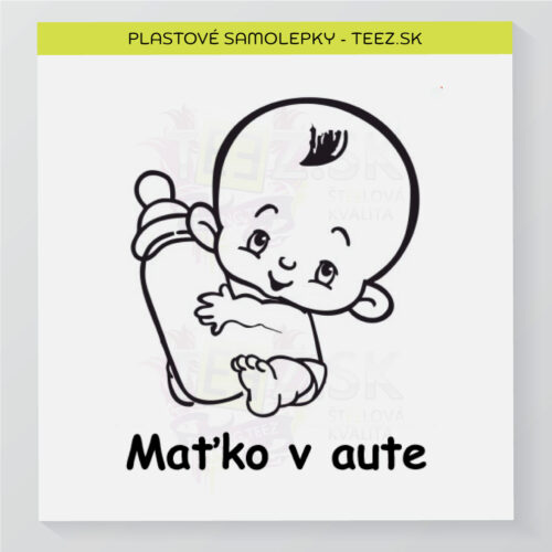 Dieťa v aute - vlastný text - samolepka