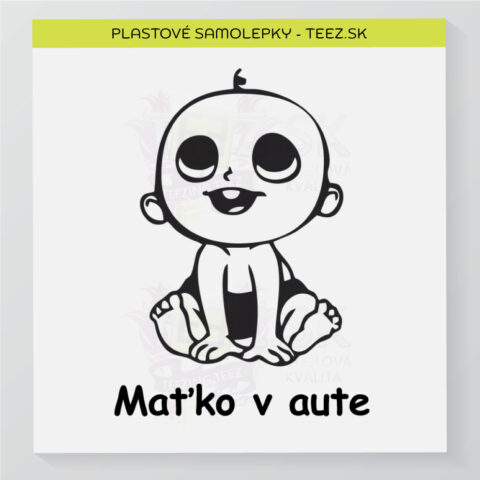 Dieťa v aute - vlastný text - samolepka
