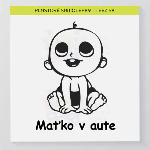 Dieťa v aute - vlastný text - samolepka