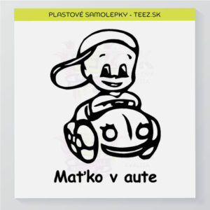Dieťa v aute - vlastný text - samolepka