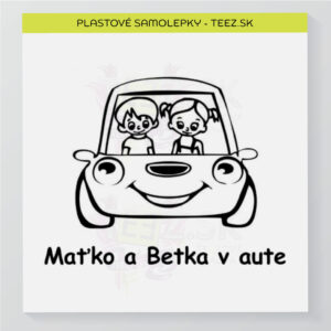 Dieťa v aute - vlastný text - samolepka