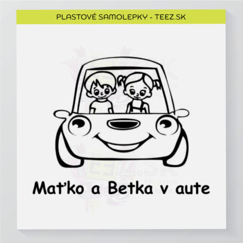 Dieťa v aute - vlastný text - samolepka
