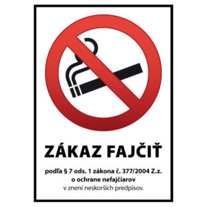 Zákaz fajčiť - PVC samolepka