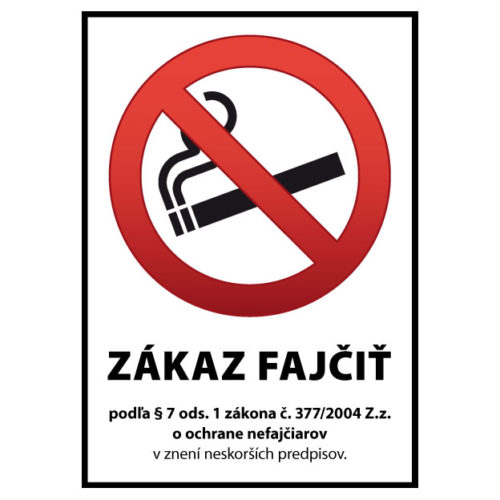 Zákaz fajčiť - PVC samolepka