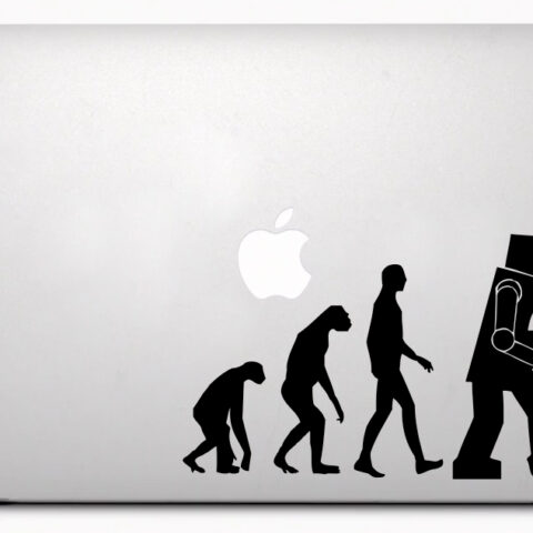 Evolúcia - samolepiaca dekoračná nálepka na Macbook