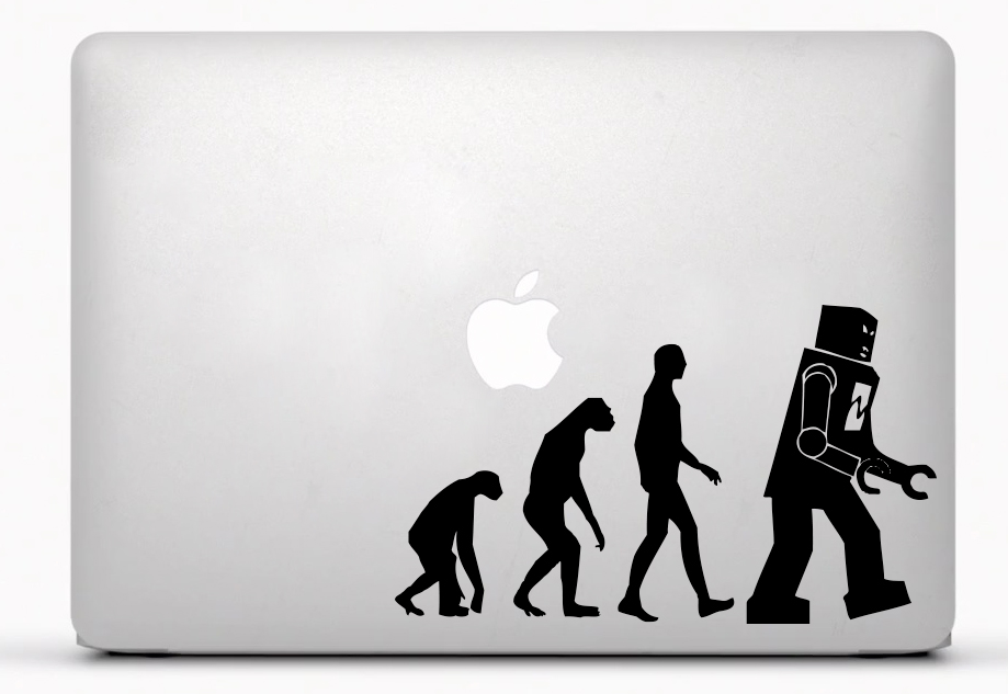 Evolúcia - samolepiaca dekoračná nálepka na Macbook