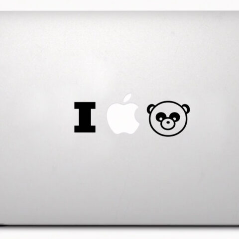 Panda - samolepiaca dekoračná nálepka na Macbook