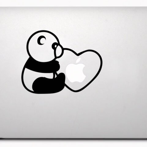 Panda - samolepiaca dekoračná nálepka na Macbook
