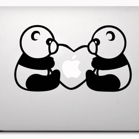 Panda - samolepiaca dekoračná nálepka na Macbook