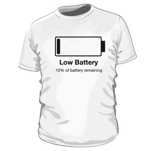 Low battery - pánske bavlnené tričko s potlačou
