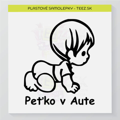 Dieťa v aute - vlastný text - samolepka
