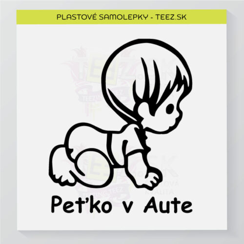Dieťa v aute - vlastný text - samolepka