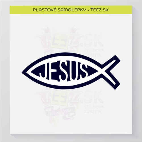 Rybička - Jesus - kresťanský symbol - samolepka