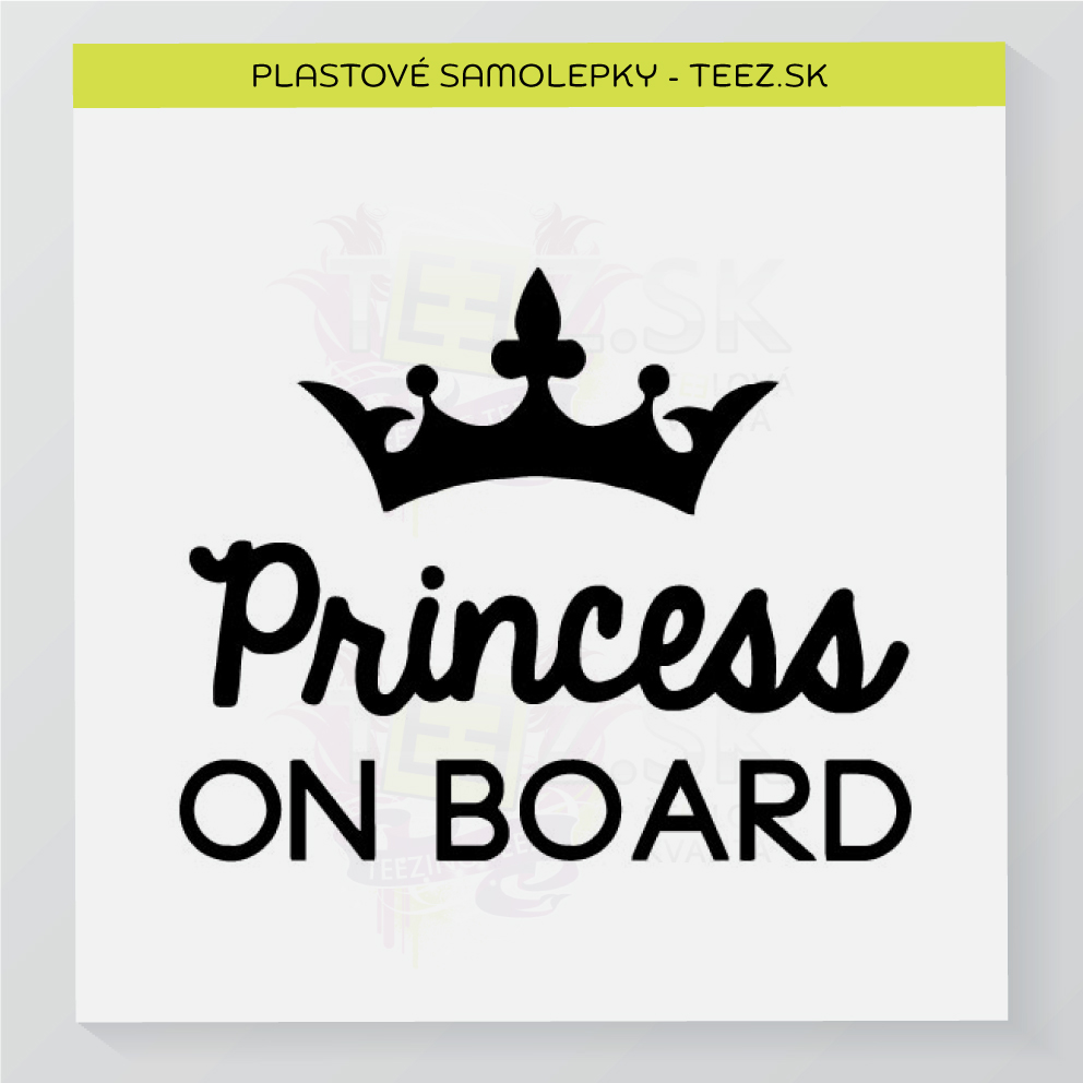Princess on board - samolepka