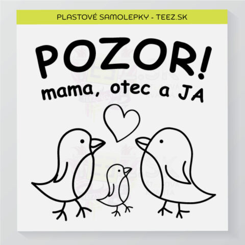 Rodinka v aute - samolepka