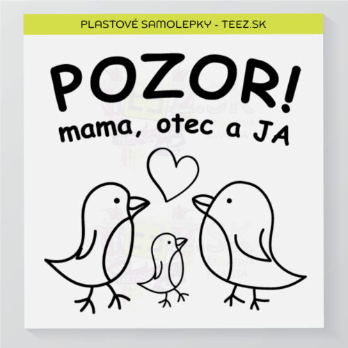 Rodinka v aute - samolepka