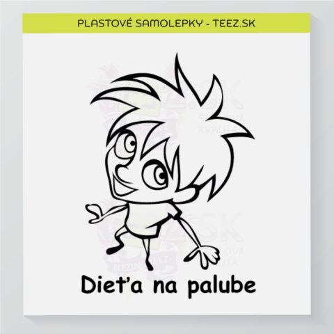 Dieťa v aute - vlastný text - samolepka