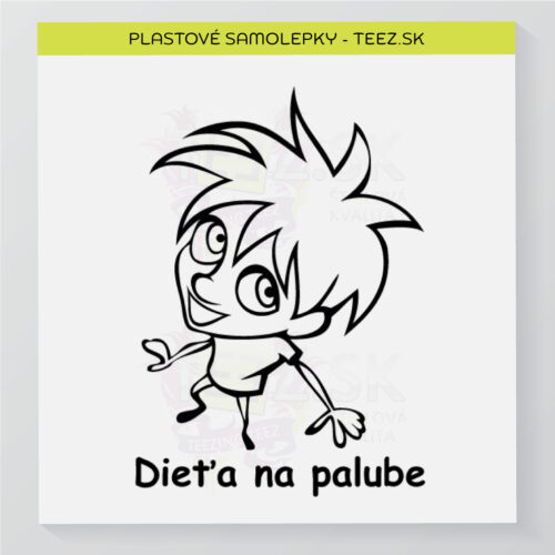 Dieťa v aute - vlastný text - samolepka