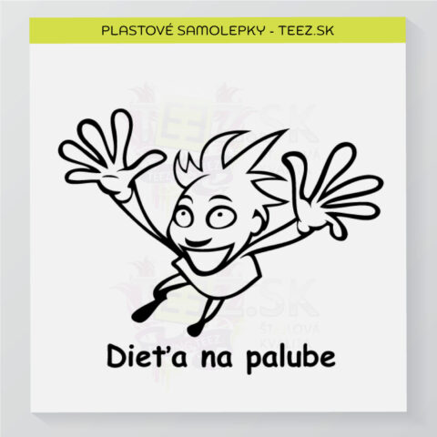 Dieťa v aute - vlastný text - samolepka