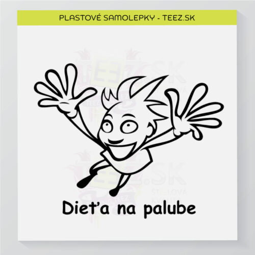 Dieťa v aute - vlastný text - samolepka