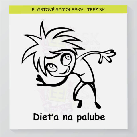 Dieťa v aute - vlastný text - samolepka