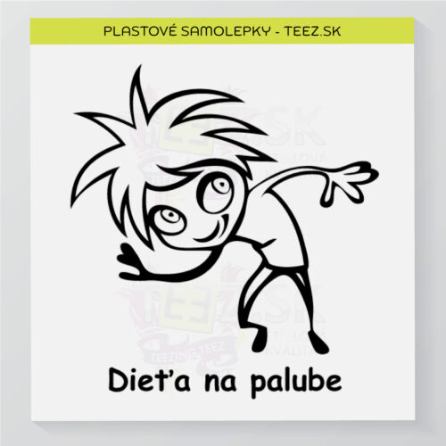 Dieťa v aute - vlastný text - samolepka