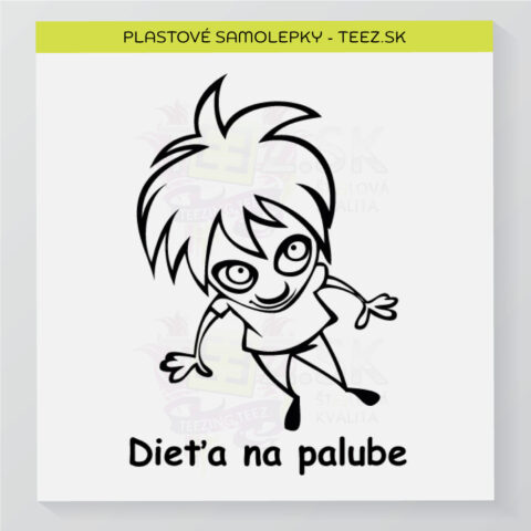 Dieťa v aute - vlastný text - samolepka