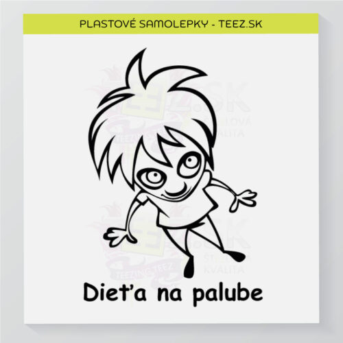 Dieťa v aute - vlastný text - samolepka