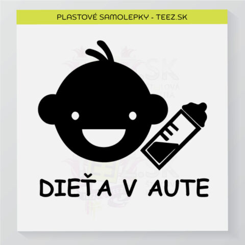 Dieťa v aute - vlastný text - samolepka
