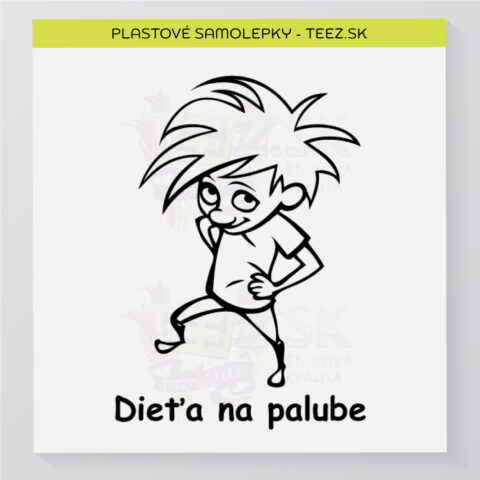Dieťa v aute - vlastný text - samolepka