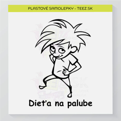 Dieťa v aute - vlastný text - samolepka