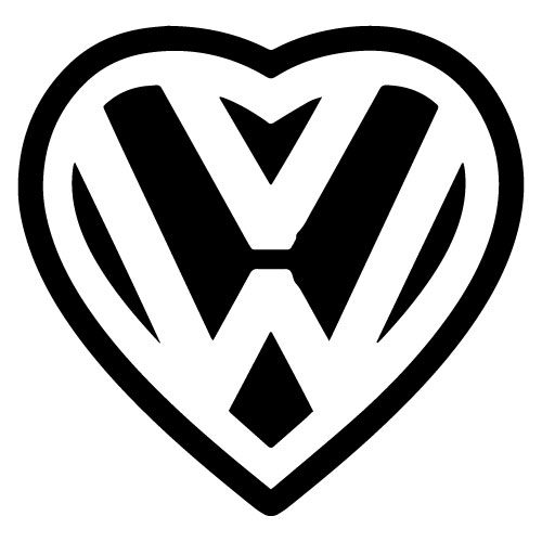 VW srdce - samolepka