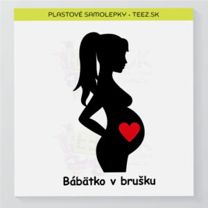 Bábätko v brušku - vlastný text - samolepka