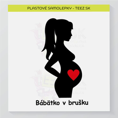 Bábätko v brušku - vlastný text - samolepka