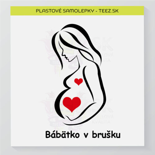 Bábätko v brušku - vlastný text - samolepka