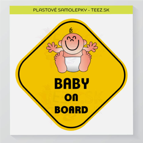 Dieťa v aute - Baby on board - chlapec - samolepka